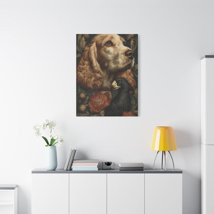 English Cocker Spaniel Botanical Heritage Portrait Wall Art & Canvas Print