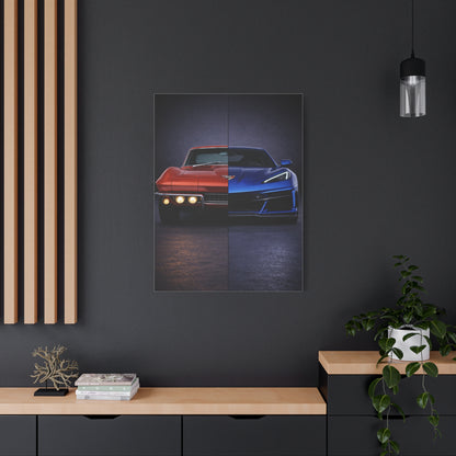 Corvette Performance Evolution Split C2 vs C8 Wall Art & Canvas Prints