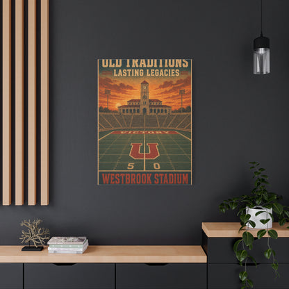 Vintage Stadium Legacy Football Sports Wall Art & Canvas Print