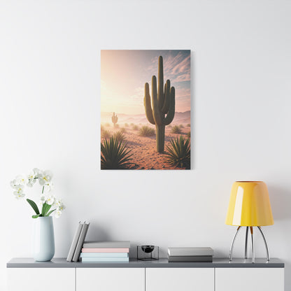 Desert Saguaro at Pastel Sunrise Wall Art & Canvas Prints