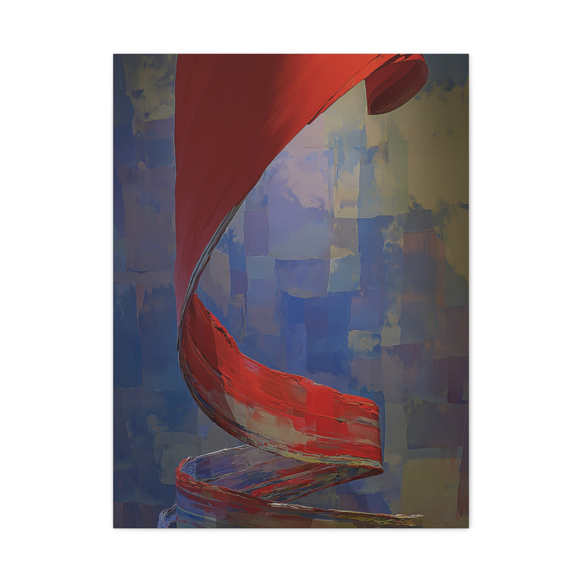 Sculptural Ribbon Motion Abstract Wall Art & Canvas Print