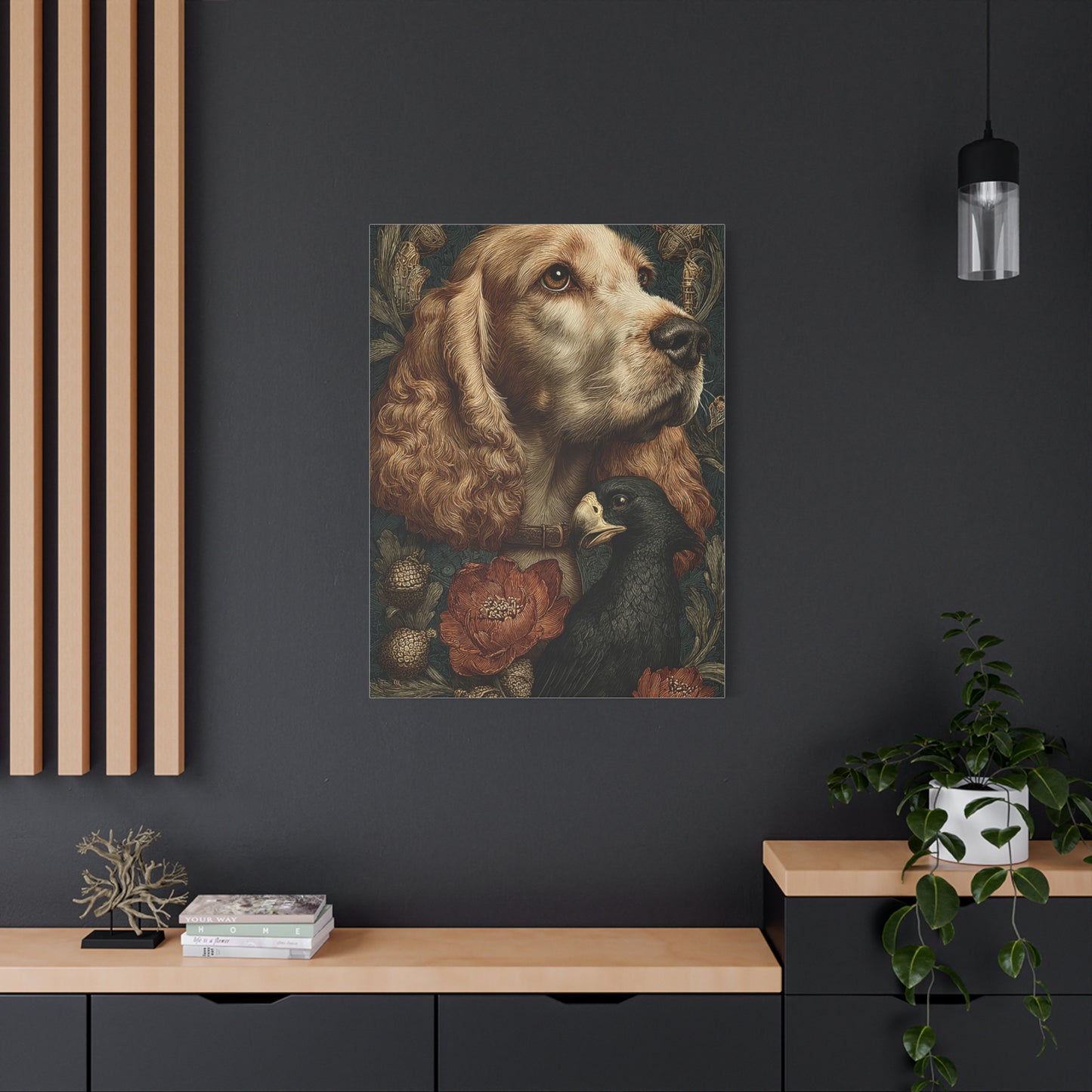 English Cocker Spaniel Botanical Heritage Portrait Wall Art & Canvas Print