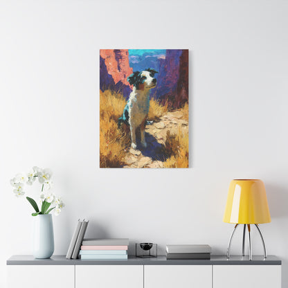 Australian Shepherd Desert Canyon Wall Art & Canvas Print