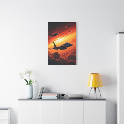 Sunset Squadron Flight Horizon Wall Art & Canvas Prints