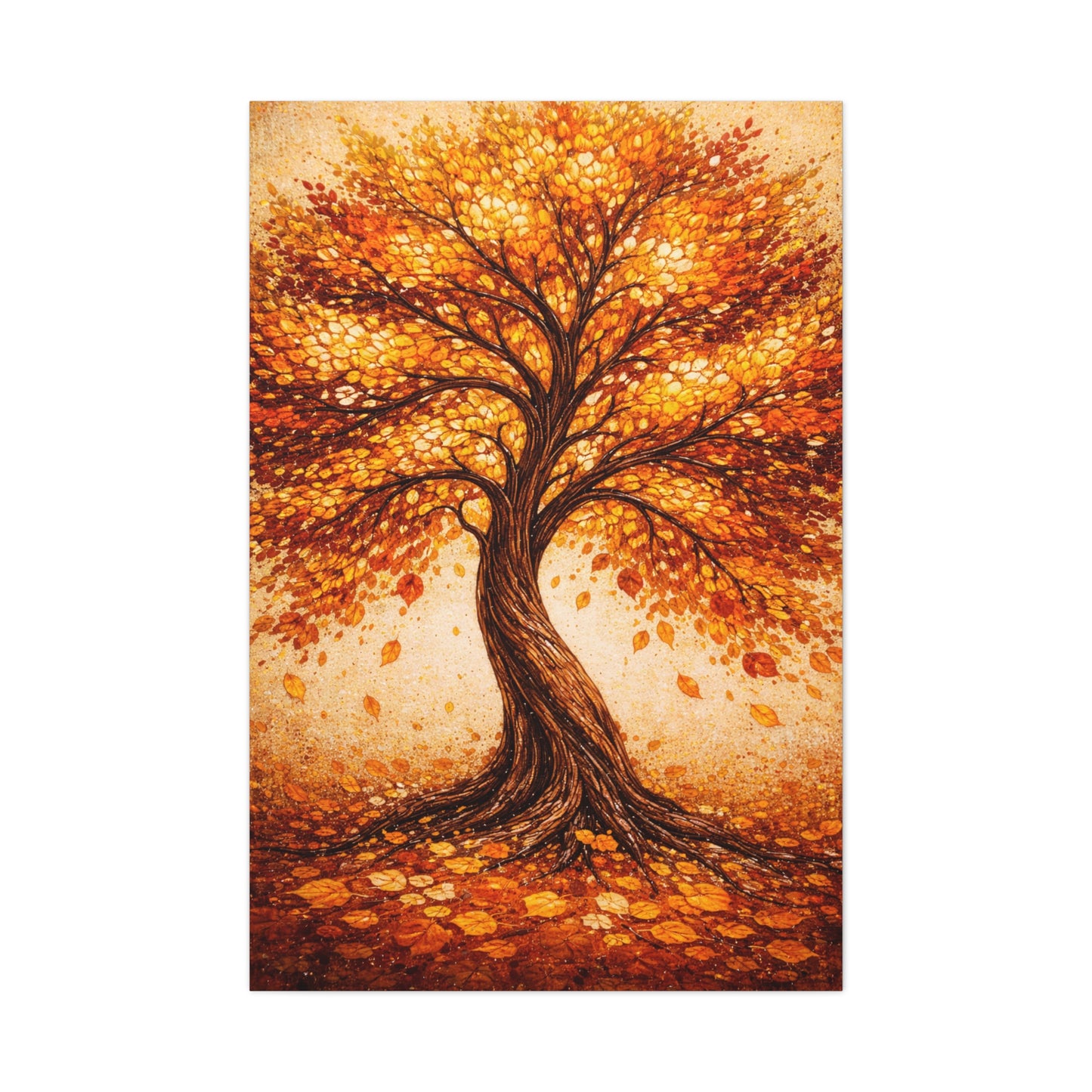 Golden Autumn Tree Radiance Wall Art & Canvas Print