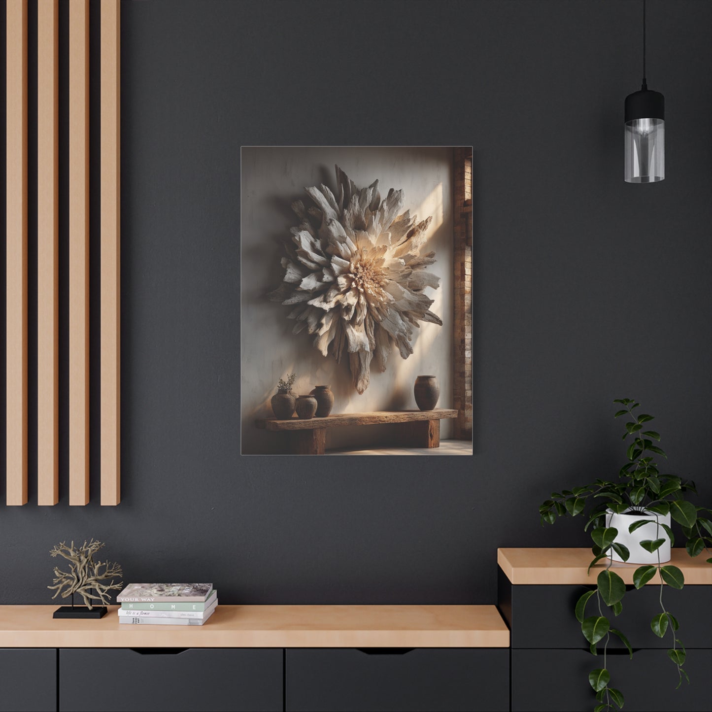 Driftwood Sunburst Wall Sculpture Wall Art & Canvas Print