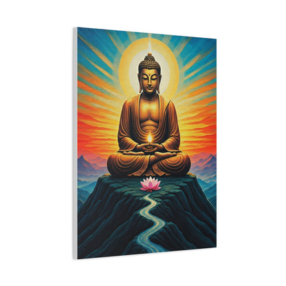 Meditative Buddha with Lotus Path Wall Art & Canvas Prints