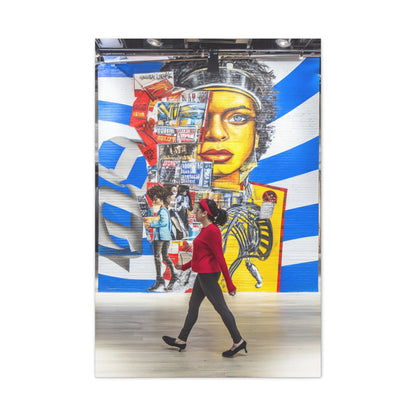 Urban Collage Mural Portrait Wall Art & Canvas Print