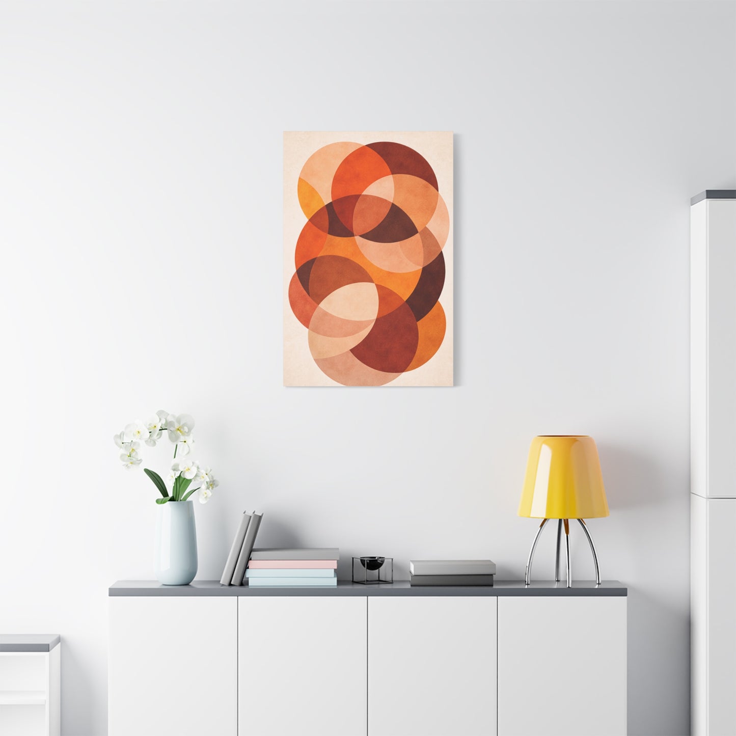 Overlapping Orange Circle Composition Wall Art & Canvas Print
