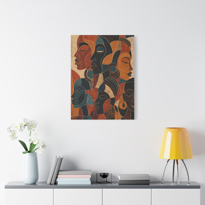 Abstract African Faces Composition Wall Art & Canvas Print