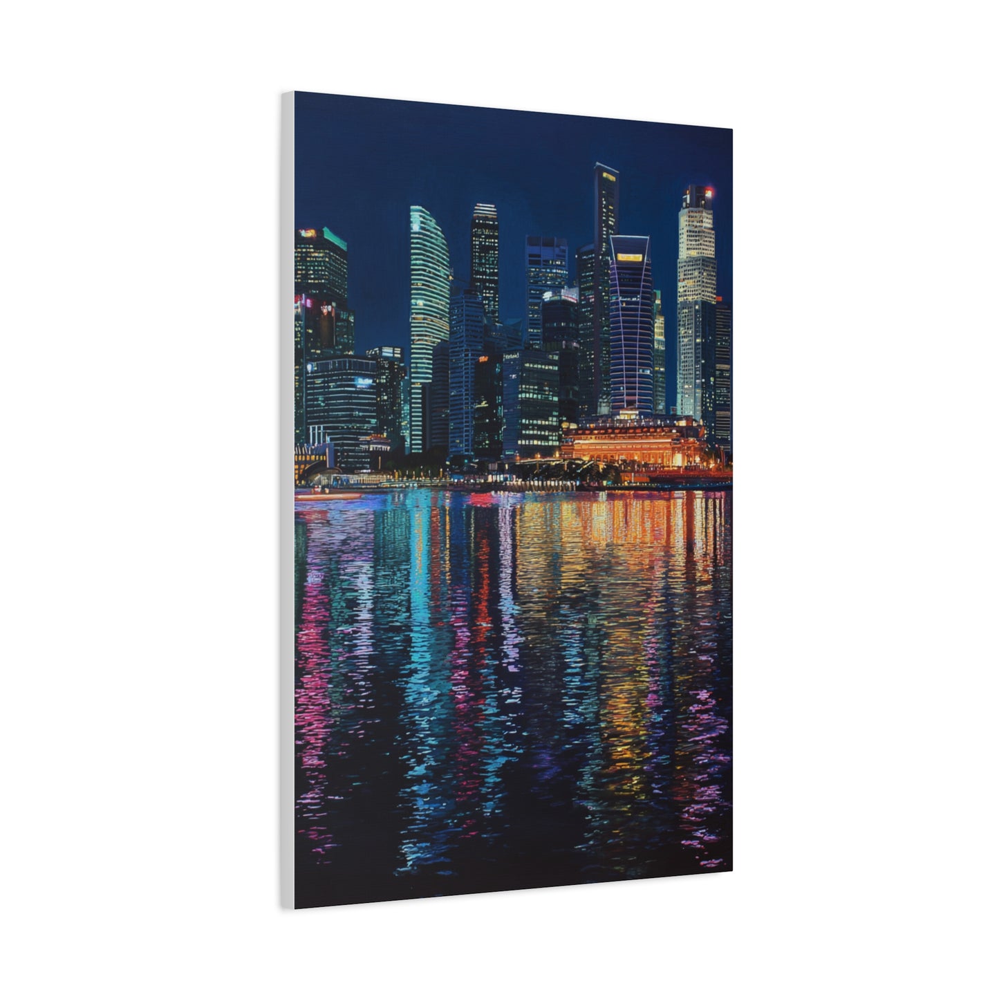 Singapore Skyline Marina Bay Night Reflections Wall Art & Canvas Print
