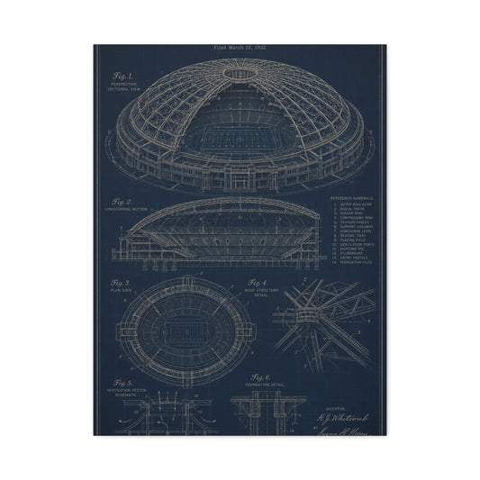All Weather Stadium Blueprint Sports Wall Art & Canvas Print