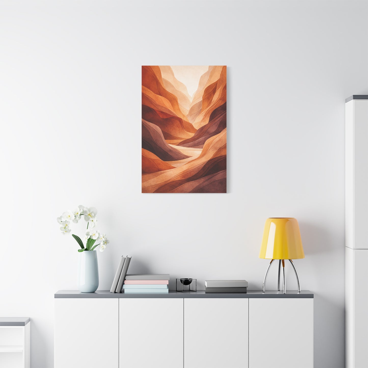 Terracotta Canyon Abstract Landscape Wall Art & Canvas Print