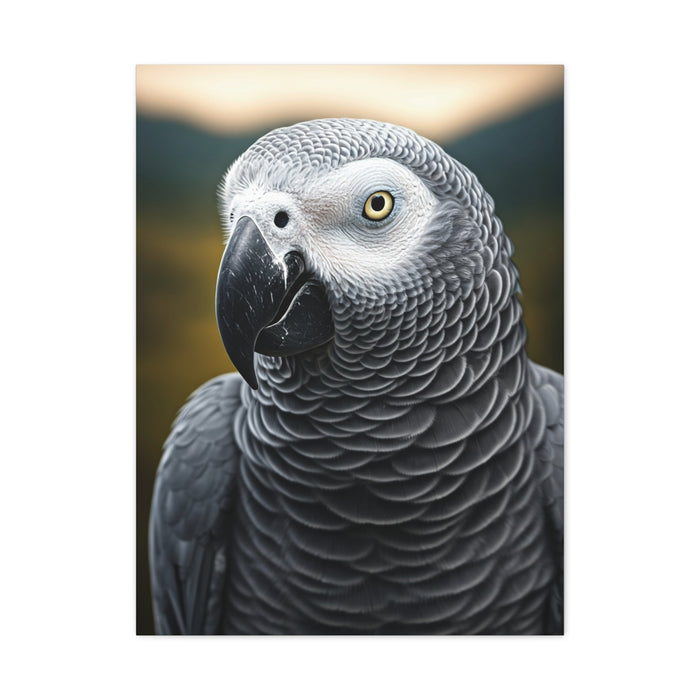 Sophisticated African Grey Parrot Portrait Wall Art & Canvas Prints