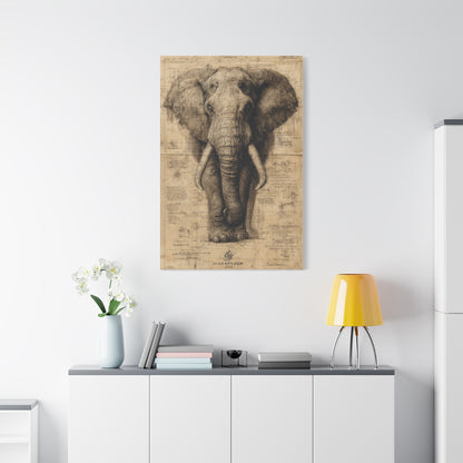 Vintage Elephant Natural History Study Wall Art & Canvas Print
