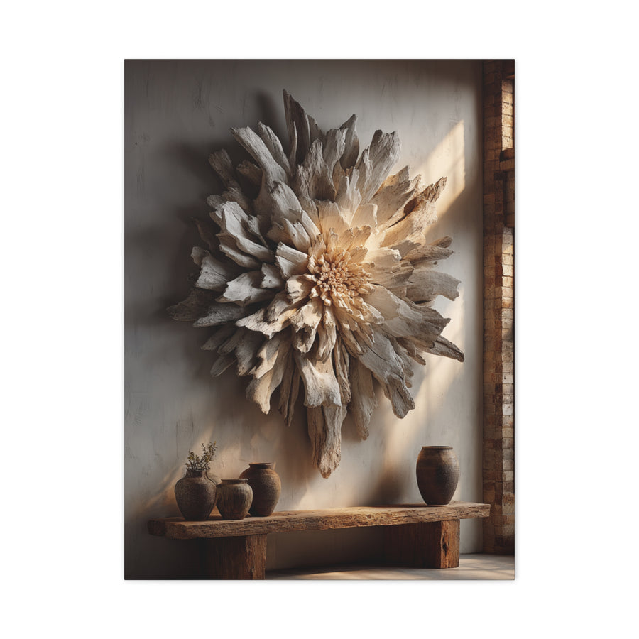 Driftwood Sunburst Wall Sculpture Wall Art & Canvas Print