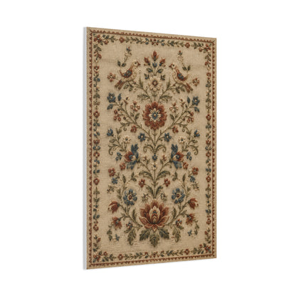 Antique Floral Embroidery Garden Panel Wall Art & Canvas Print