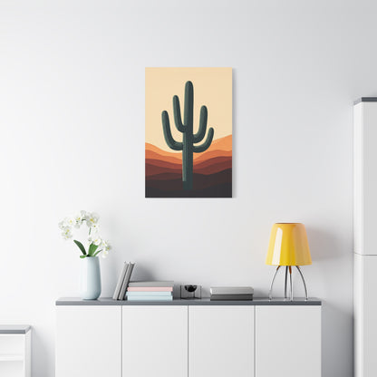 Layered Desert Landscape Saguaro Illustration Wall Art & Canvas Prints