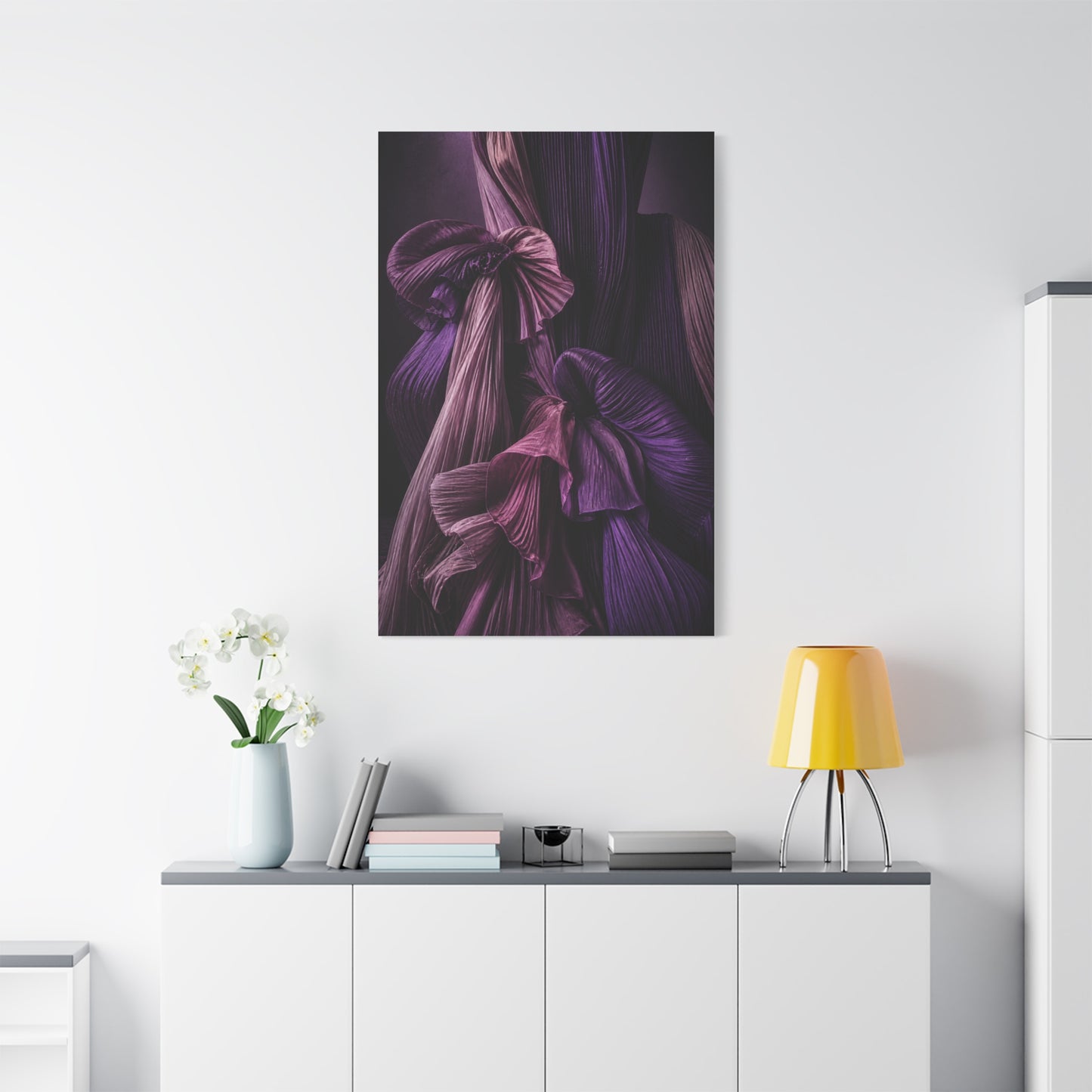 Pleated Silk Sculptural Textile Wall Art & Canvas Print