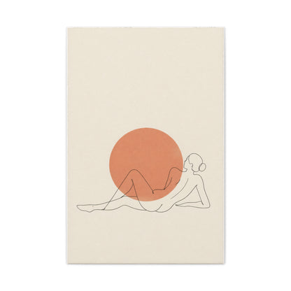 Reclining Line Figure Sun Composition Wall Art & Canvas Print