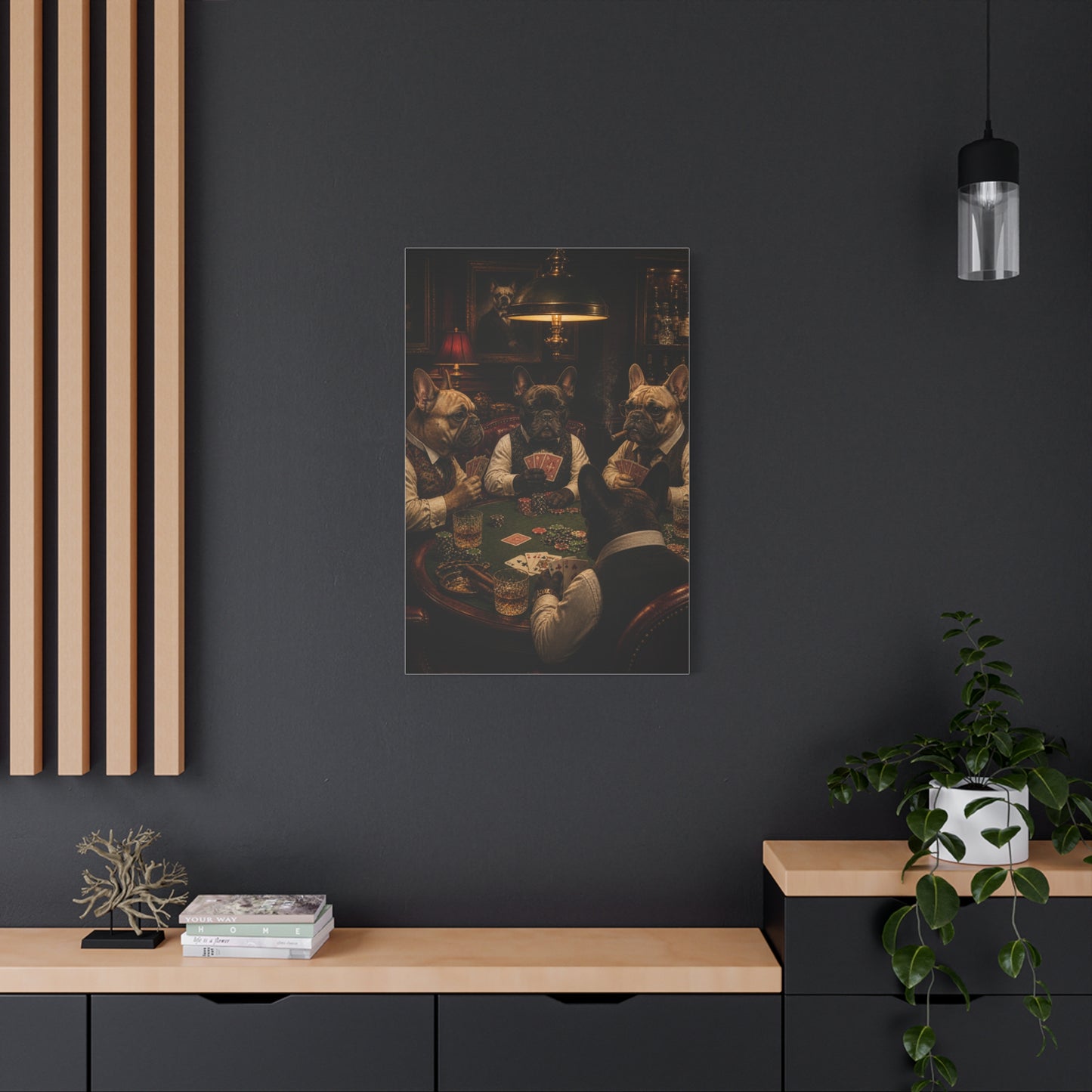 French Bulldog Poker Club Wall Art & Canvas Print