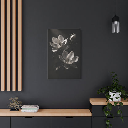 Charcoal Magnolia Floral Wall Art & Canvas Print