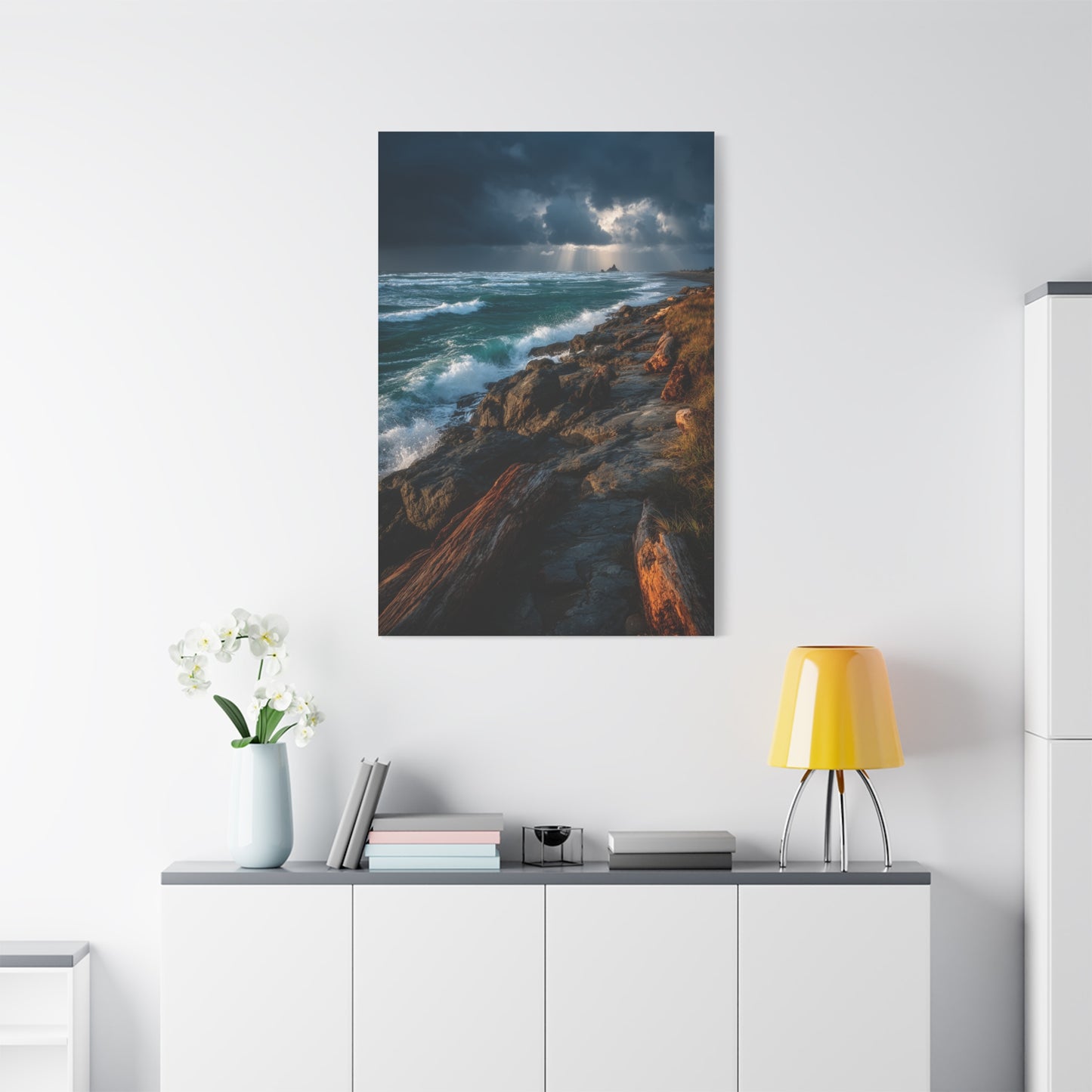 Storm Coast Driftwood Shoreline Wall Art & Canvas Print