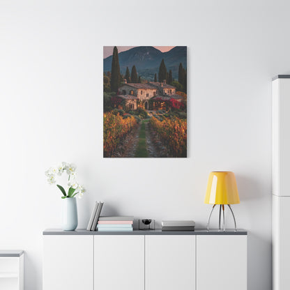Tuscan Vineyard Autumn Villa Wall Art & Canvas Print