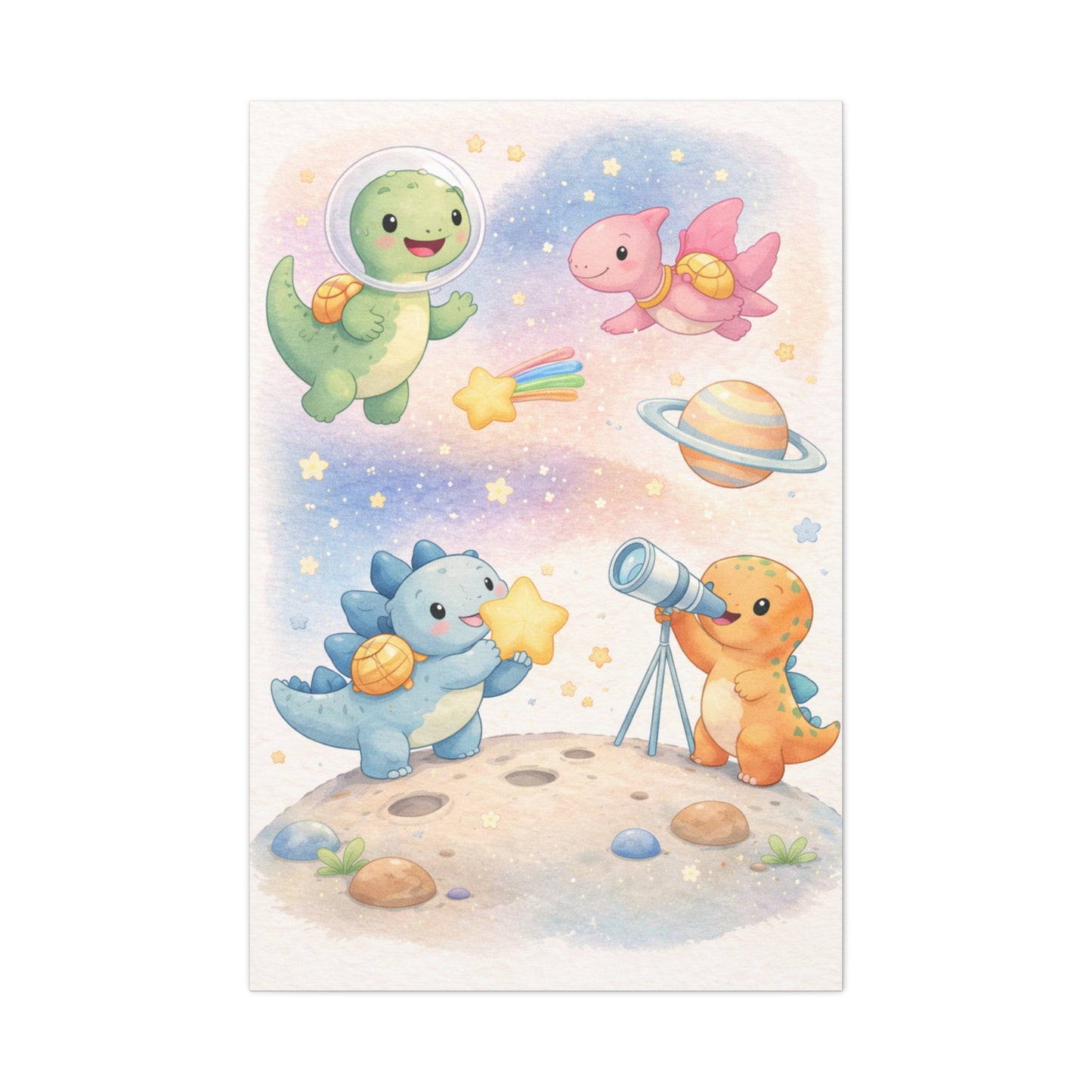 Cosmic Dinosaur Adventure Wall Art & Canvas Print