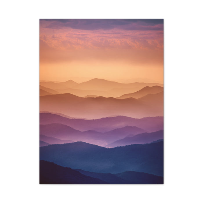 Layered Sunset Mountain Landscape Wall Art & Canvas Print