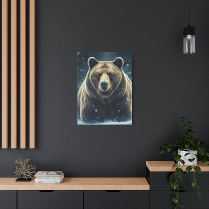 Winter Storm Grizzly Bear Portrait Wall Art & Canvas Prints