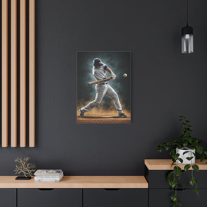 Spotlight Baseball Swing Impact Wall Art & Canvas Prints