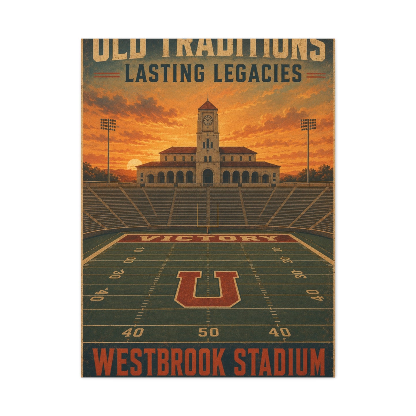 Vintage Stadium Legacy Sports Wall Art & Canvas Print