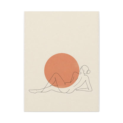 Reclining Line Figure Sun Composition Wall Art & Canvas Print