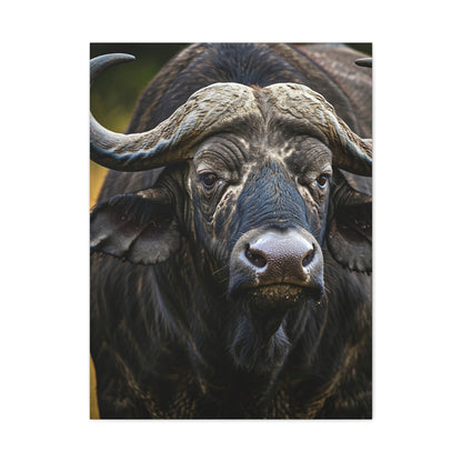 Mud-Covered Water Buffalo Close-Up Wall Art & Canvas Print