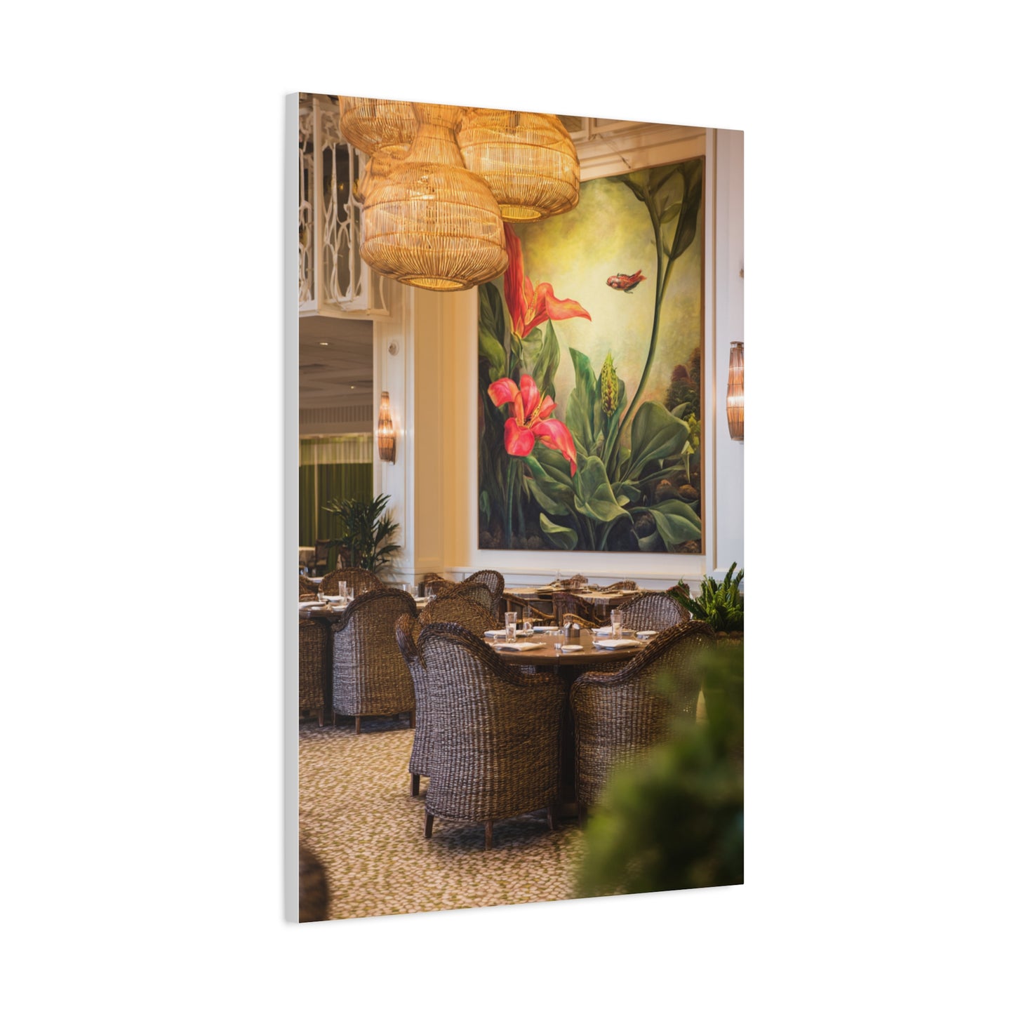Tropical Flora and Fauna Resort Restaurant Wall Art & Canvas Print