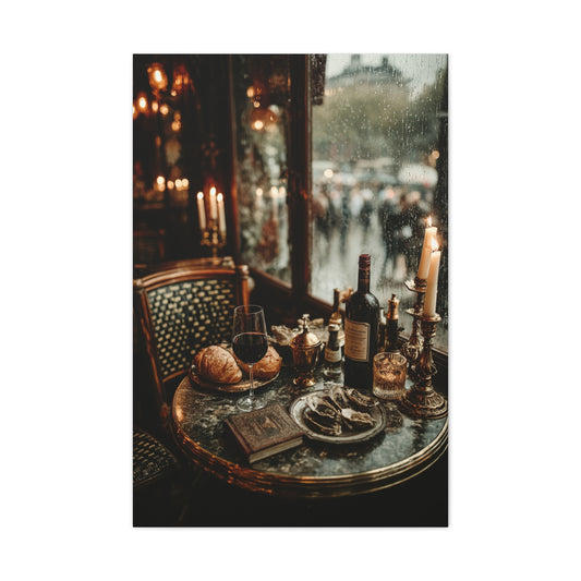 Parisian Bistro Window Table Wall Art & Canvas Print