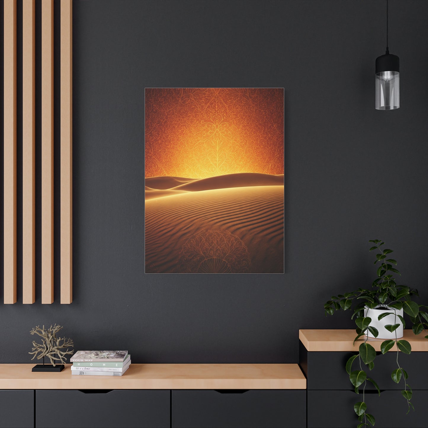 Golden Desert Mandala Horizon Wall Art & Canvas Prints