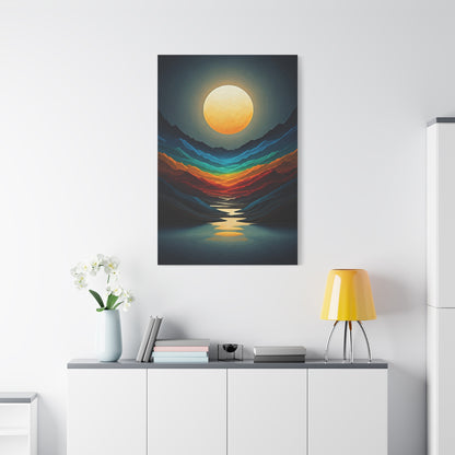 Golden Moon Valley Glow Wall Art & Canvas Print
