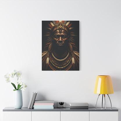 Crowned Tribal King Portrait Wall Art & Canvas Prints