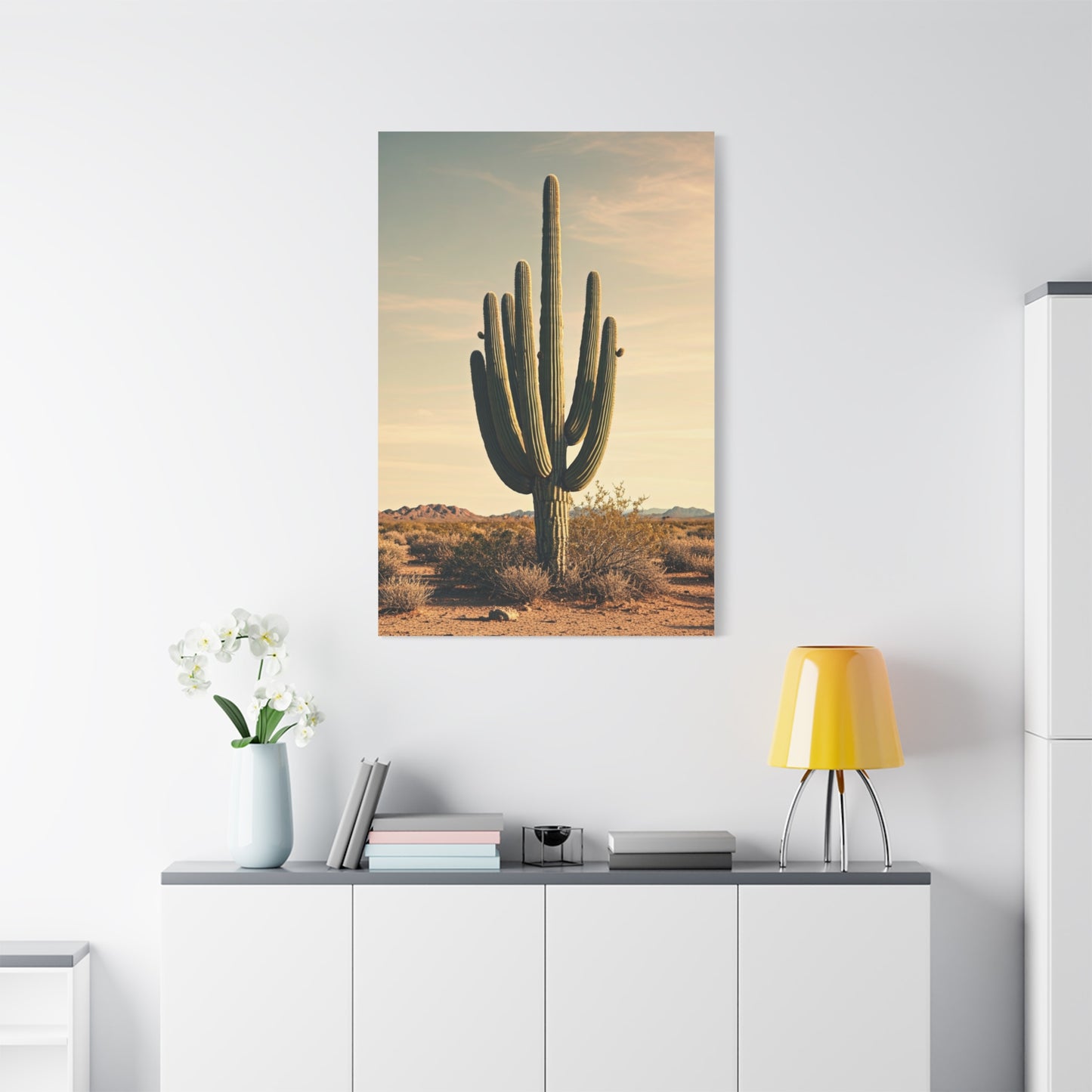 Golden Desert Saguaro Landscape Wall Art & Canvas Prints