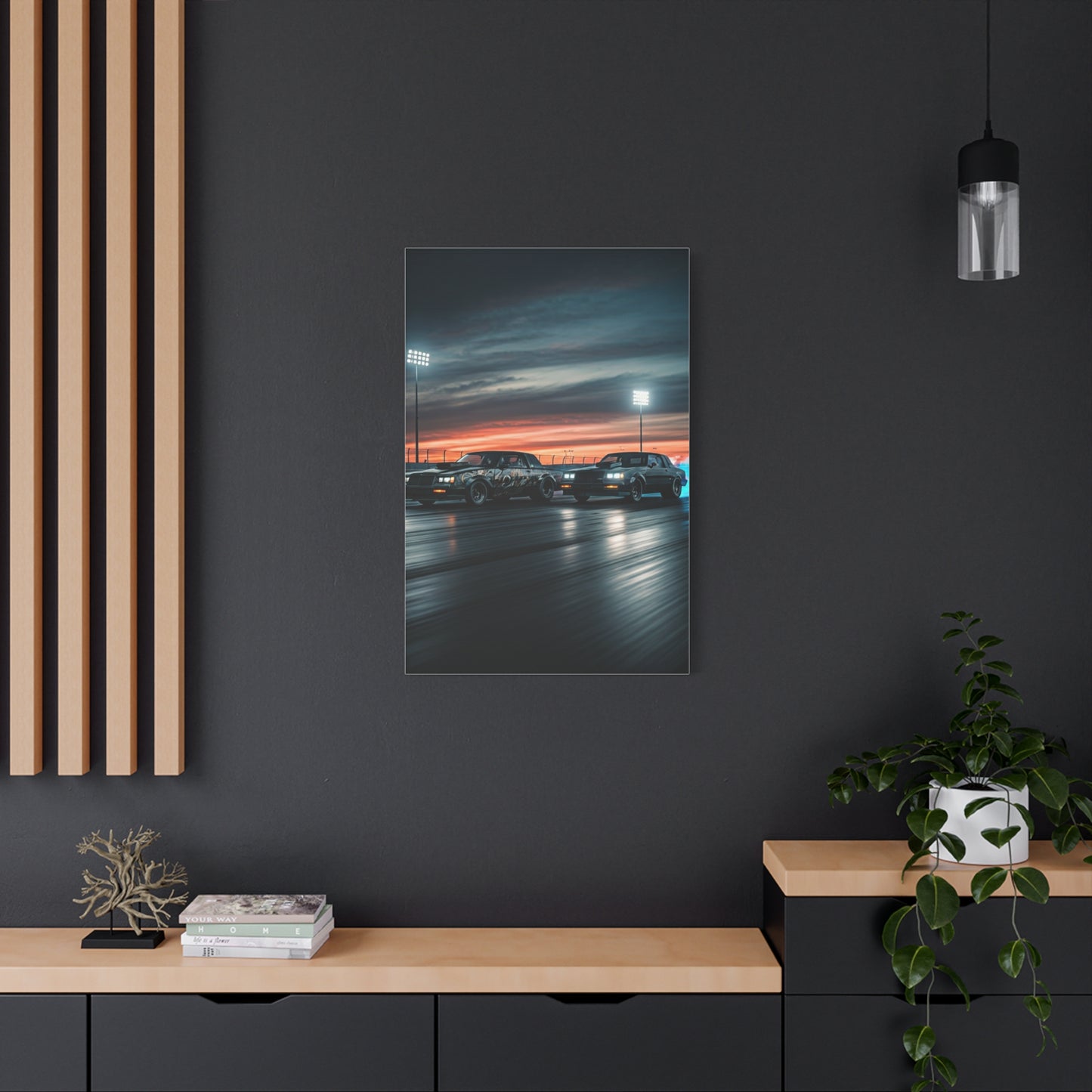 Buick Regal GNX vs G Body Grand Prix Sunset Drag Run Wall Art & Canvas Prints
