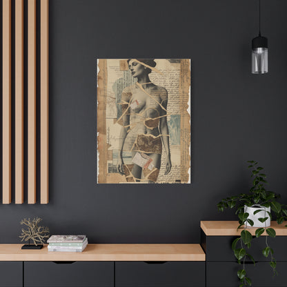 Mixed Media Collage Figure Wall Art & Canvas Print