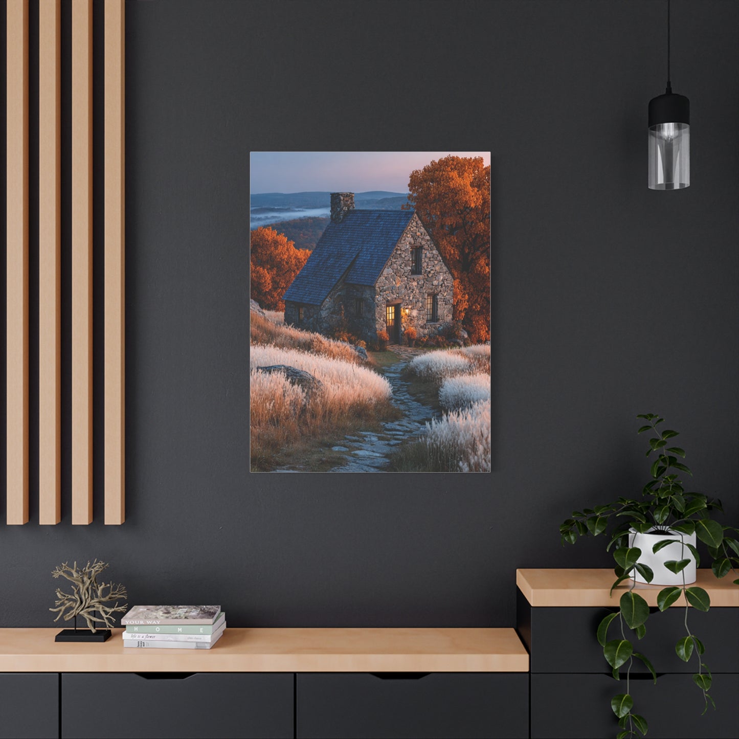 Autumn Cottage in Golden Hills Wall Art & Canvas Print