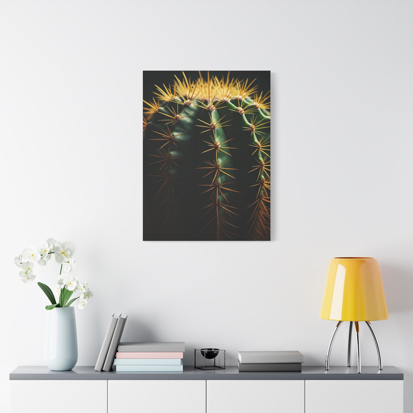 Golden Spine Macro Cactus Wall Art & Canvas Prints