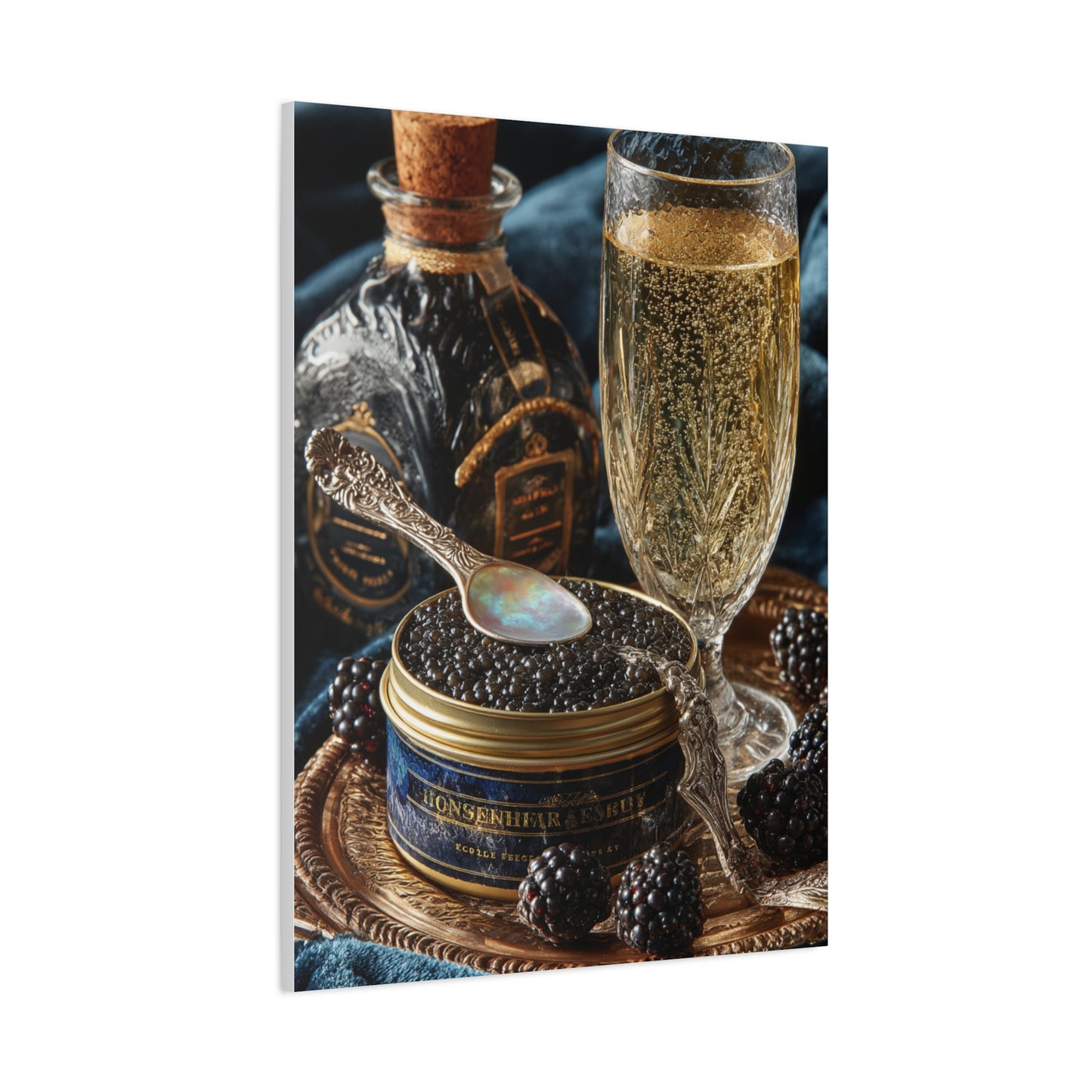 Caviar and Champagne Luxury Still Life Wall Art & Canvas Print
