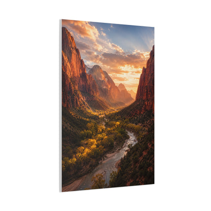 Zion Canyon Sunset Vista Southwest Wall Art & Canvas Print