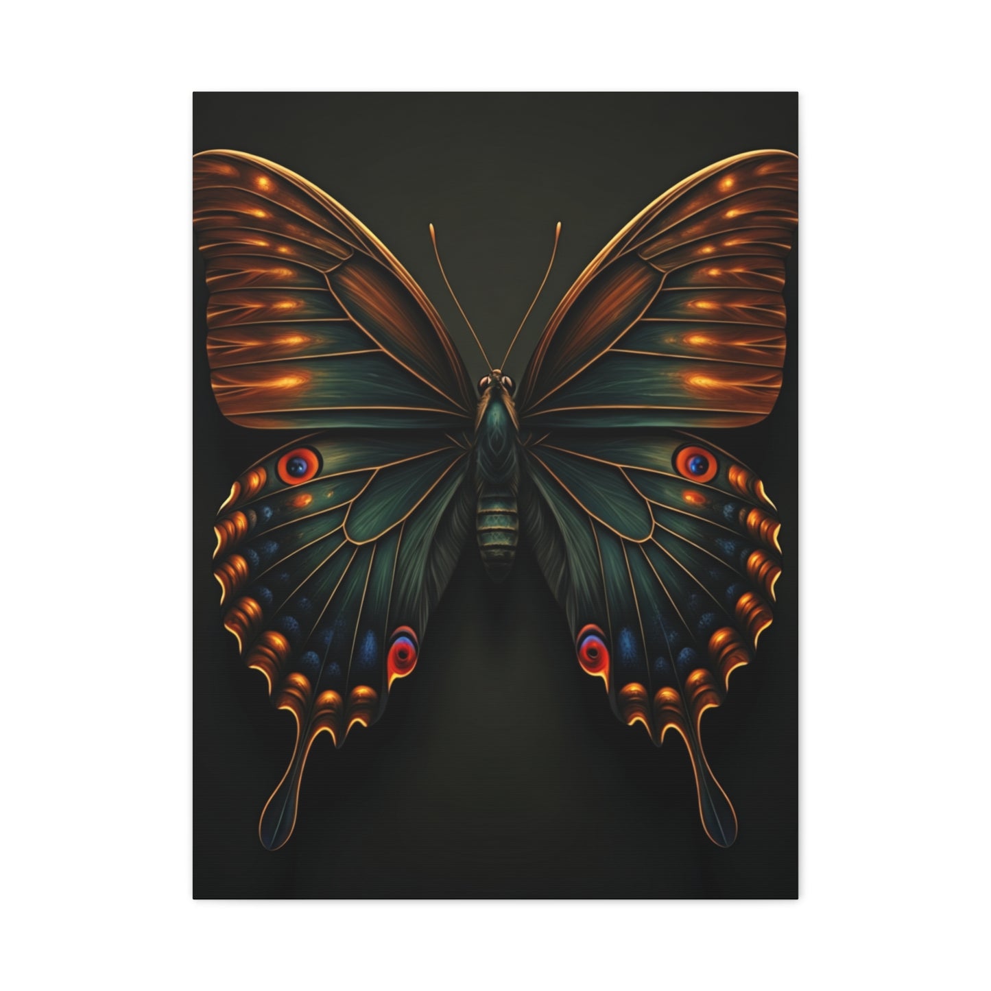 Peacock Pattern Butterfly Portrait Wall Art & Canvas Prints