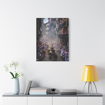 Pamplona Festival Bull Run Wall Art & Canvas Print