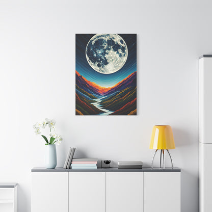 Midnight Moonlit Peaks Wall Art & Canvas Print